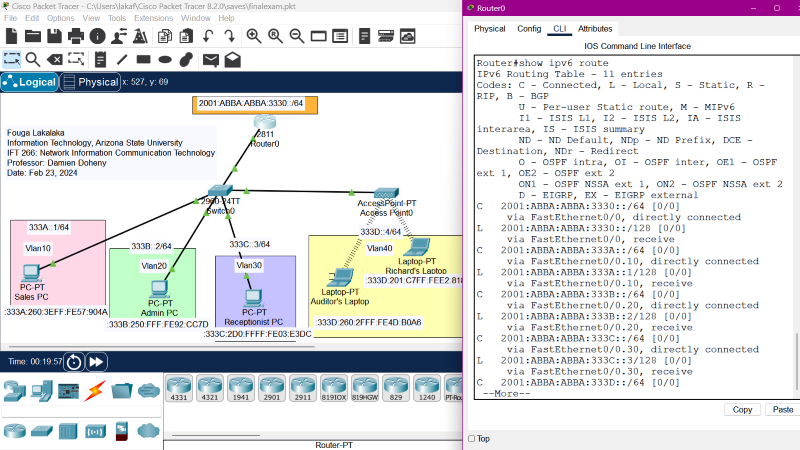 Packet Tracer simulation